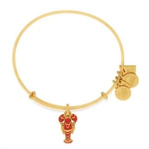 Alex and Ani Gold Lobster Charm Expandable Wire Bangle Bracelet